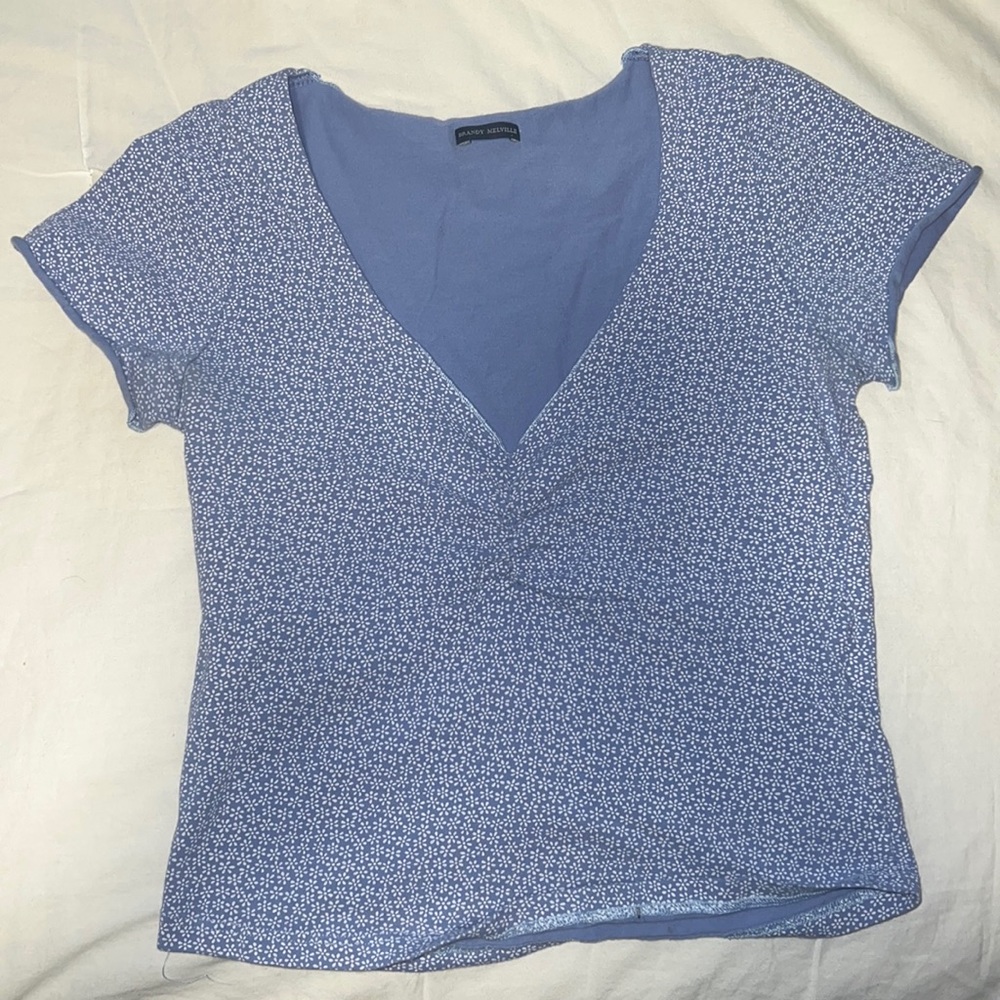 Brandy blue and white floral crop top